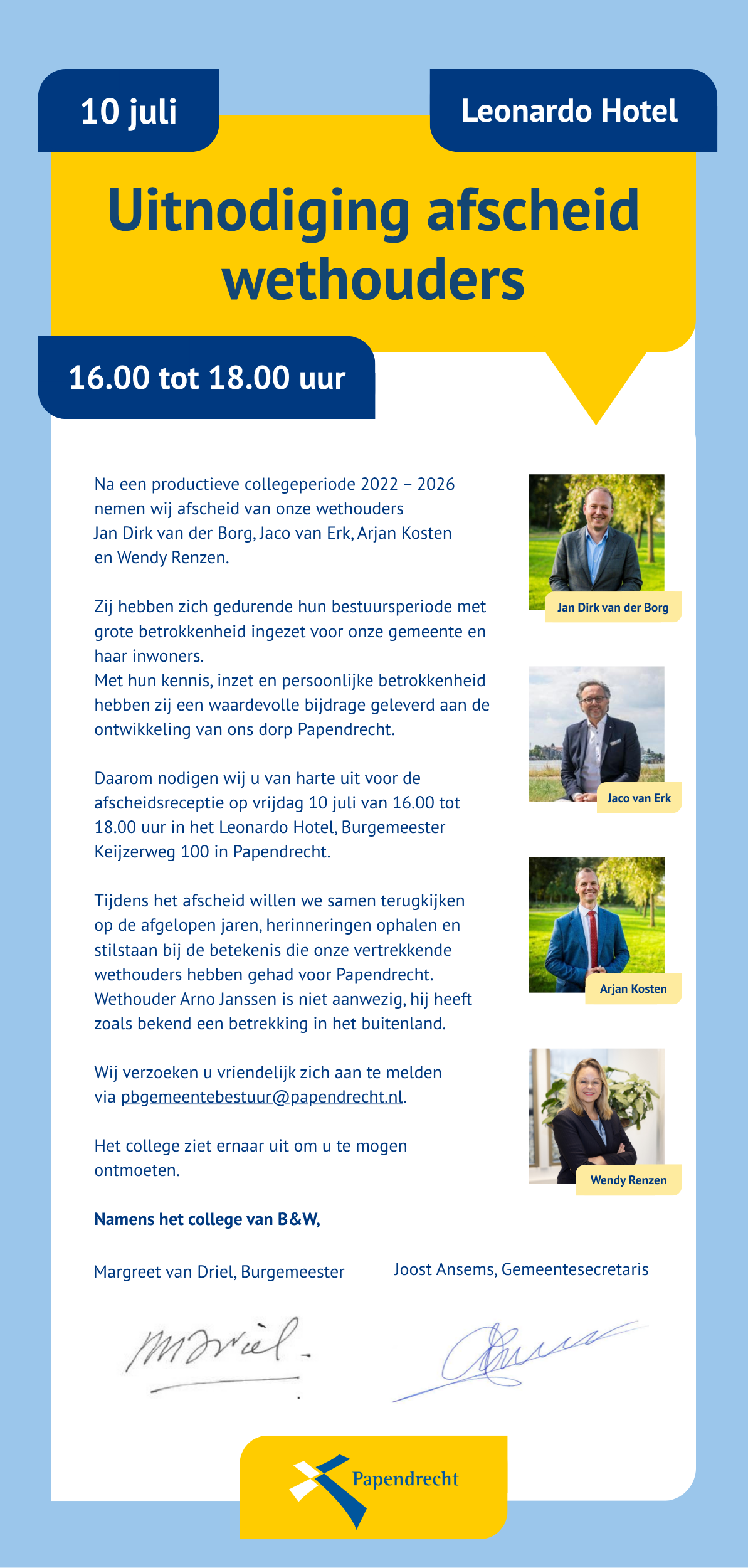 Uitnodiging 10 juli